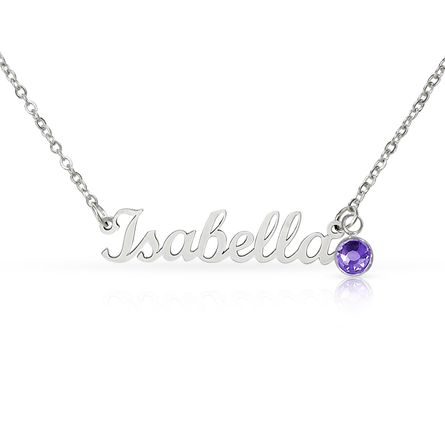 Message Card Custom Name Necklace with Birthstone