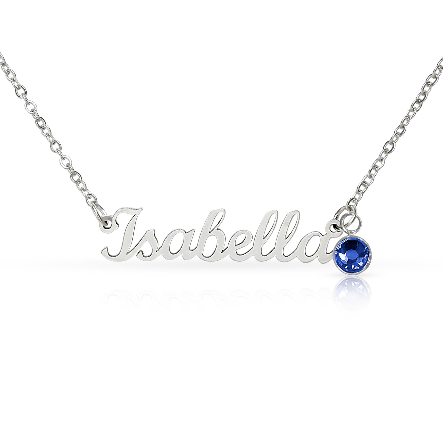Message Card Custom Name Necklace with Birthstone