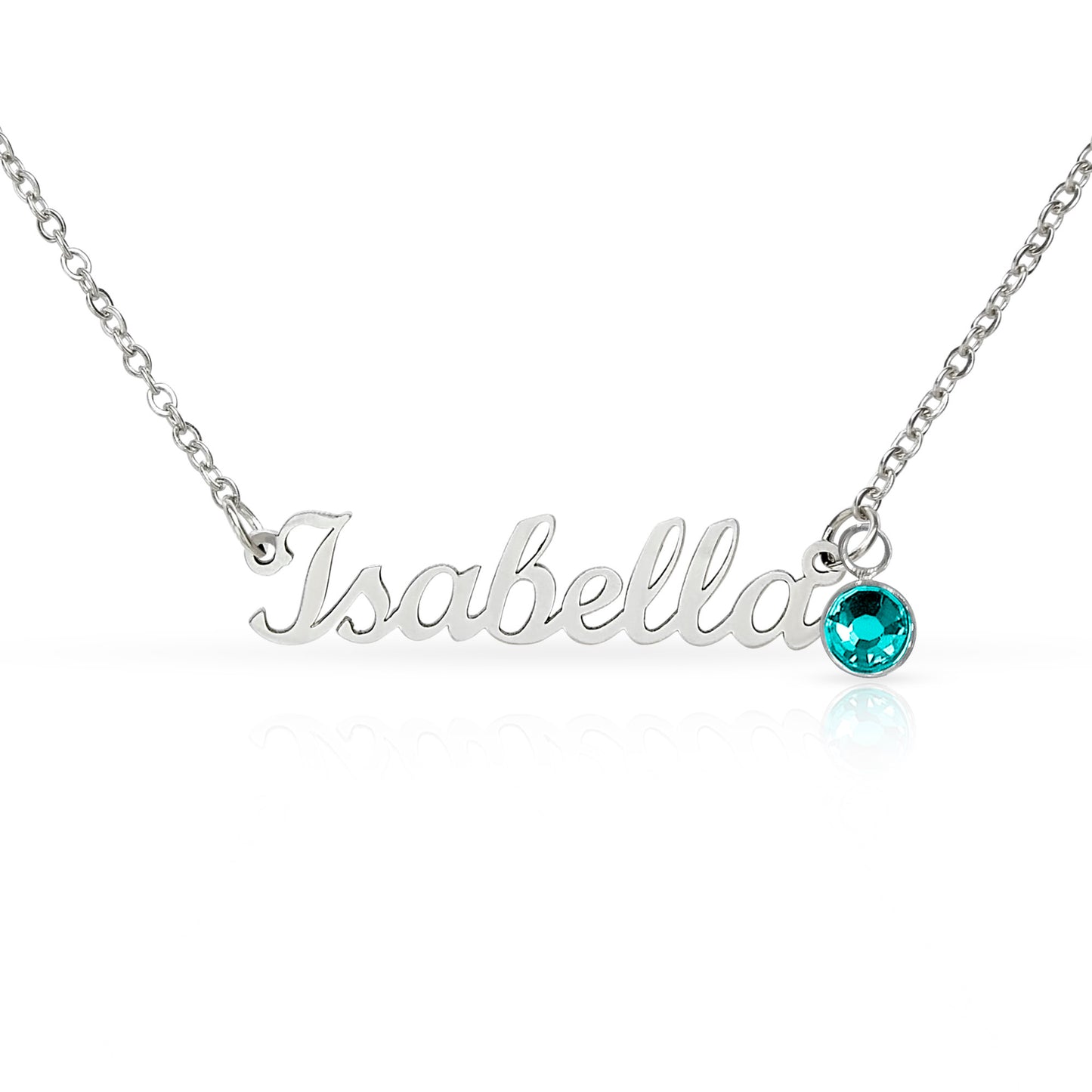 Message Card Custom Name Necklace with Birthstone