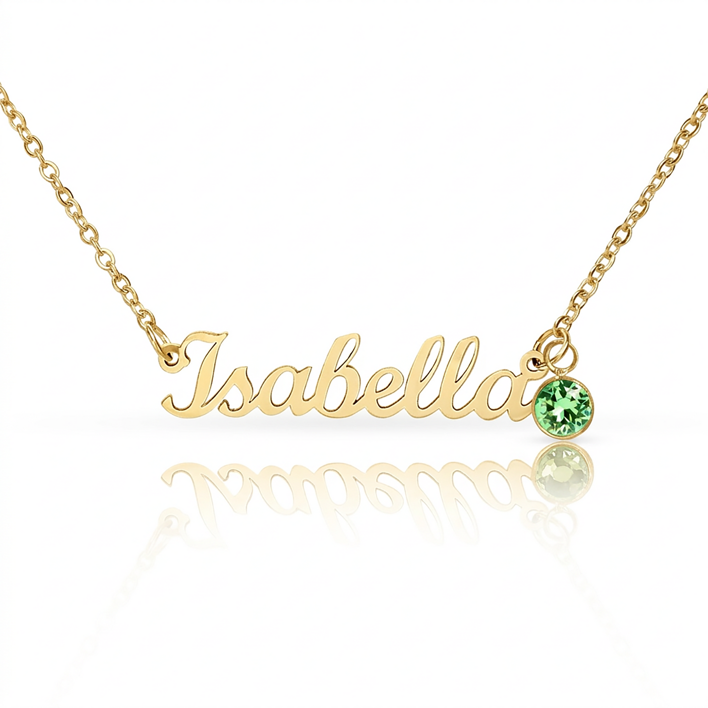 Message Card Custom Name Necklace with Birthstone