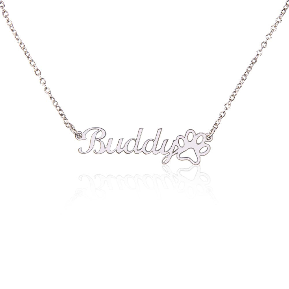 Forever Paws" Name Necklace