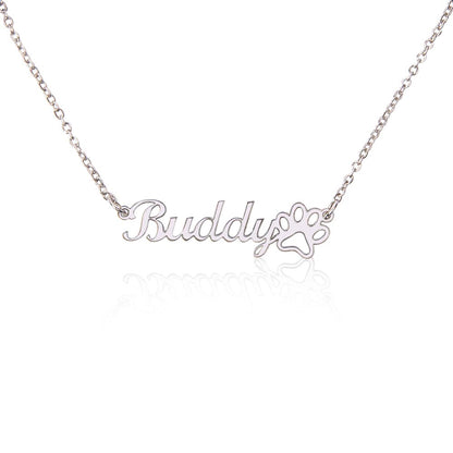Forever Paws" Name Necklace