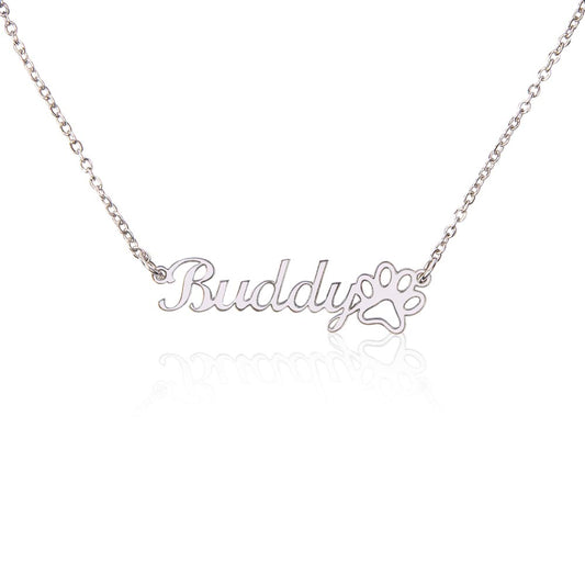 Forever Paws" Name Necklace