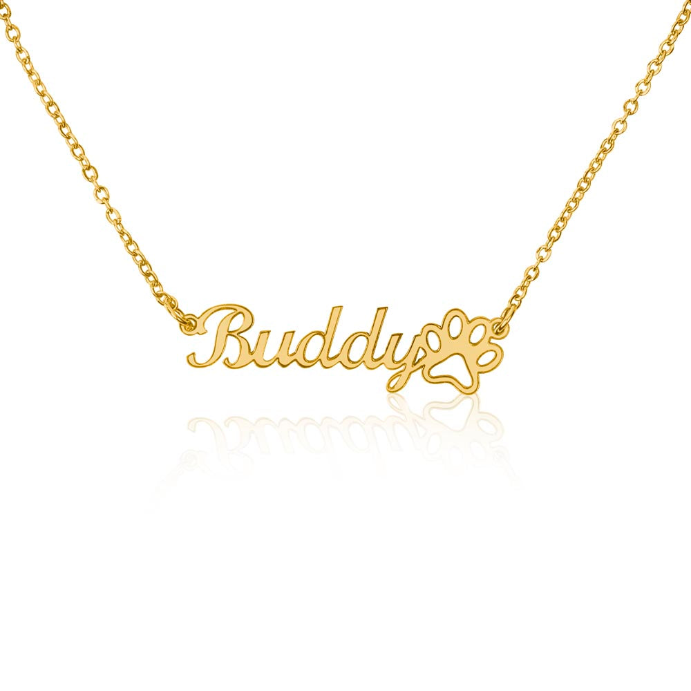 Forever Paws" Name Necklace