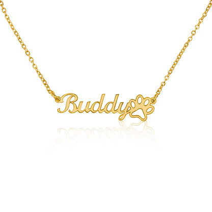 Forever Paws" Name Necklace
