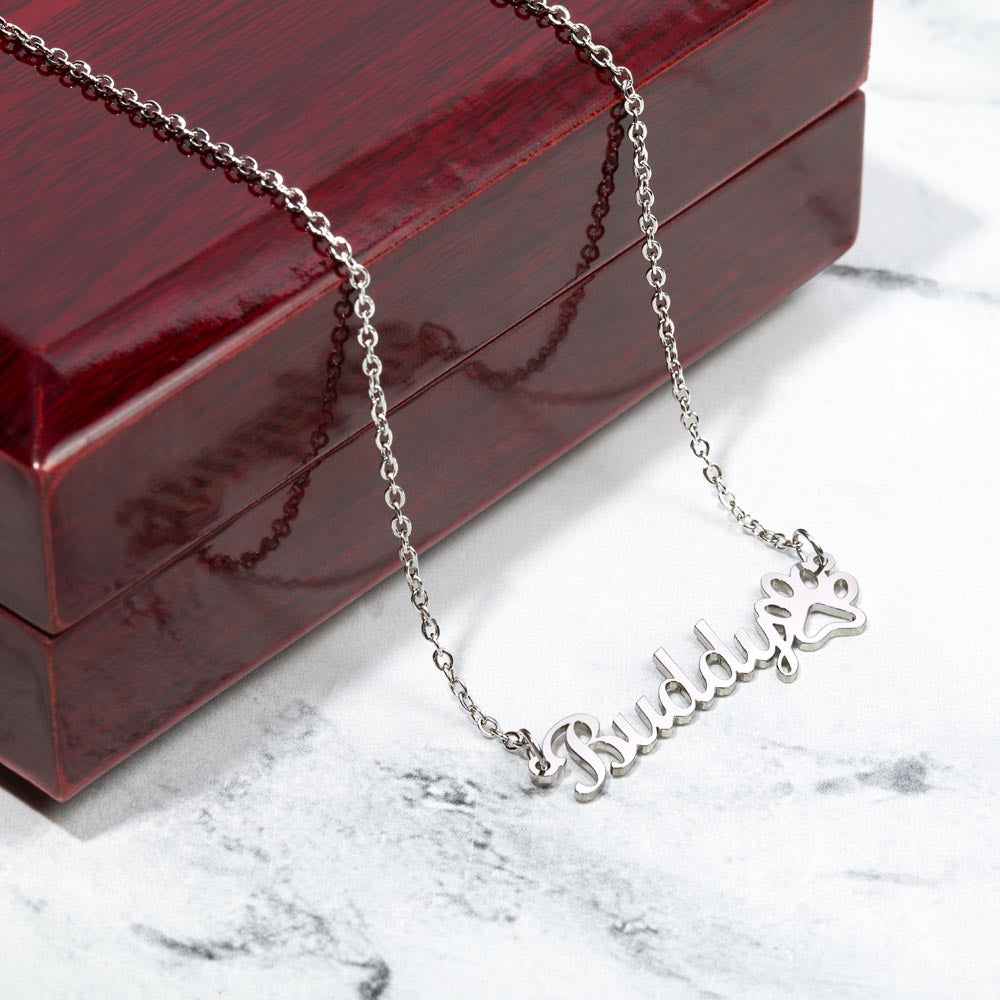 Forever Paws" Name Necklace