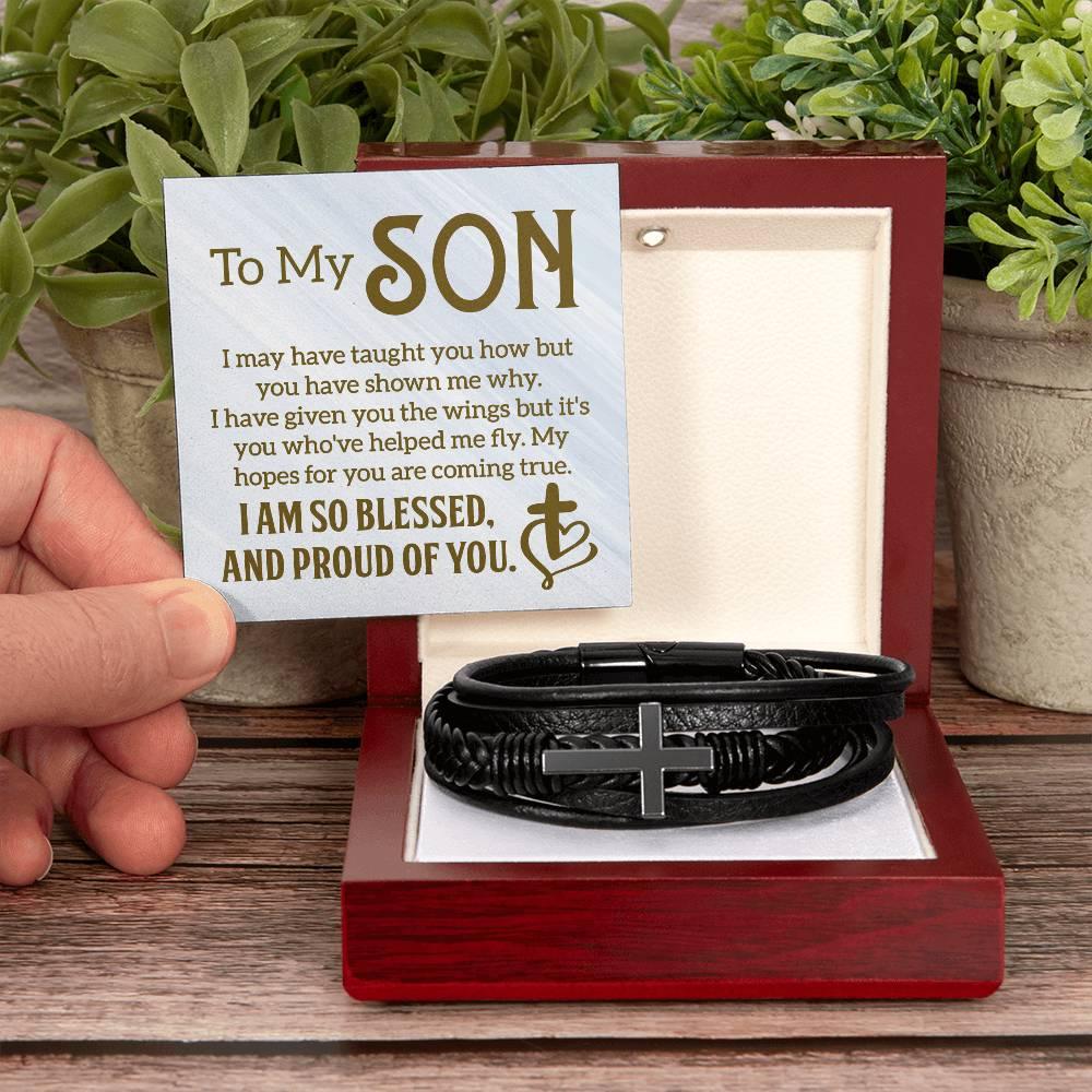 The "Faith & Protection" Men's Cross Bracelet To My Son