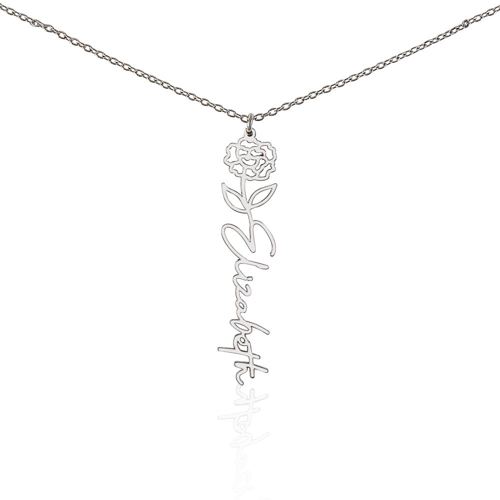 The "In Bloom" Personalized Birth Flower Name Necklace