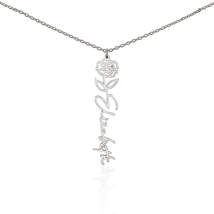 The "In Bloom" Personalized Birth Flower Name Necklace