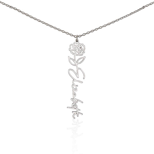 The "In Bloom" Personalized Birth Flower Name Necklace