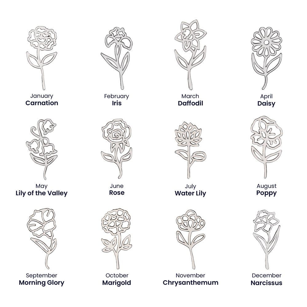 The "In Bloom" Personalized Birth Flower Name Necklace