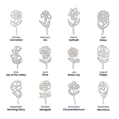 The "In Bloom" Personalized Birth Flower Name Necklace