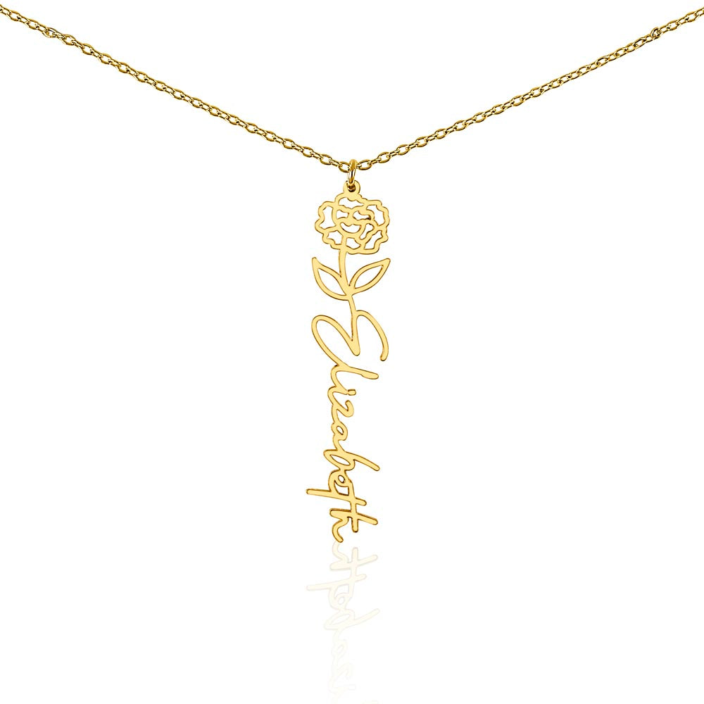 The "In Bloom" Personalized Birth Flower Name Necklace