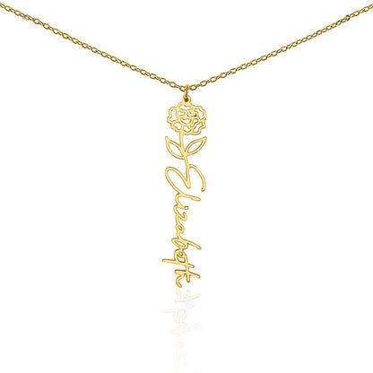 The "In Bloom" Personalized Birth Flower Name Necklace