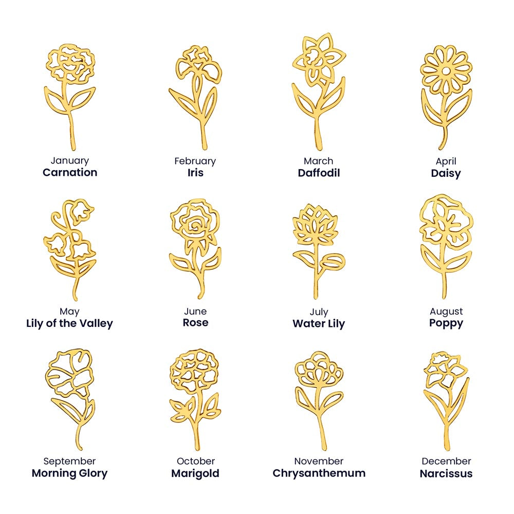 The "In Bloom" Personalized Birth Flower Name Necklace
