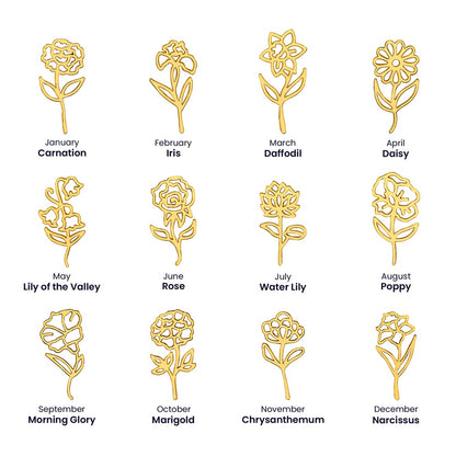 The "In Bloom" Personalized Birth Flower Name Necklace