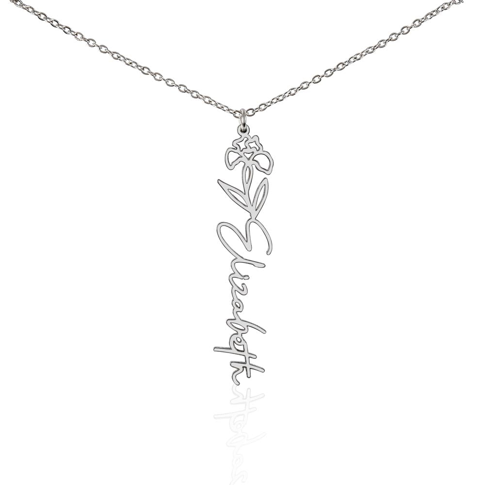 The "In Bloom" Personalized Birth Flower Name Necklace