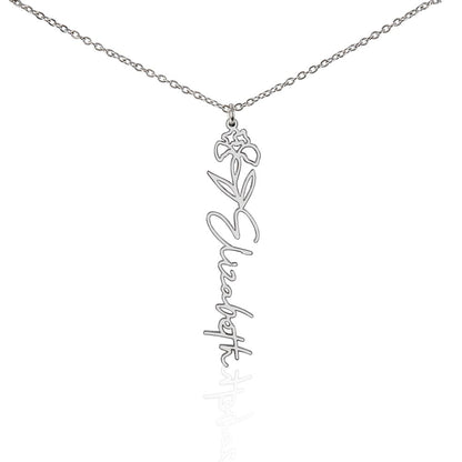 The "In Bloom" Personalized Birth Flower Name Necklace