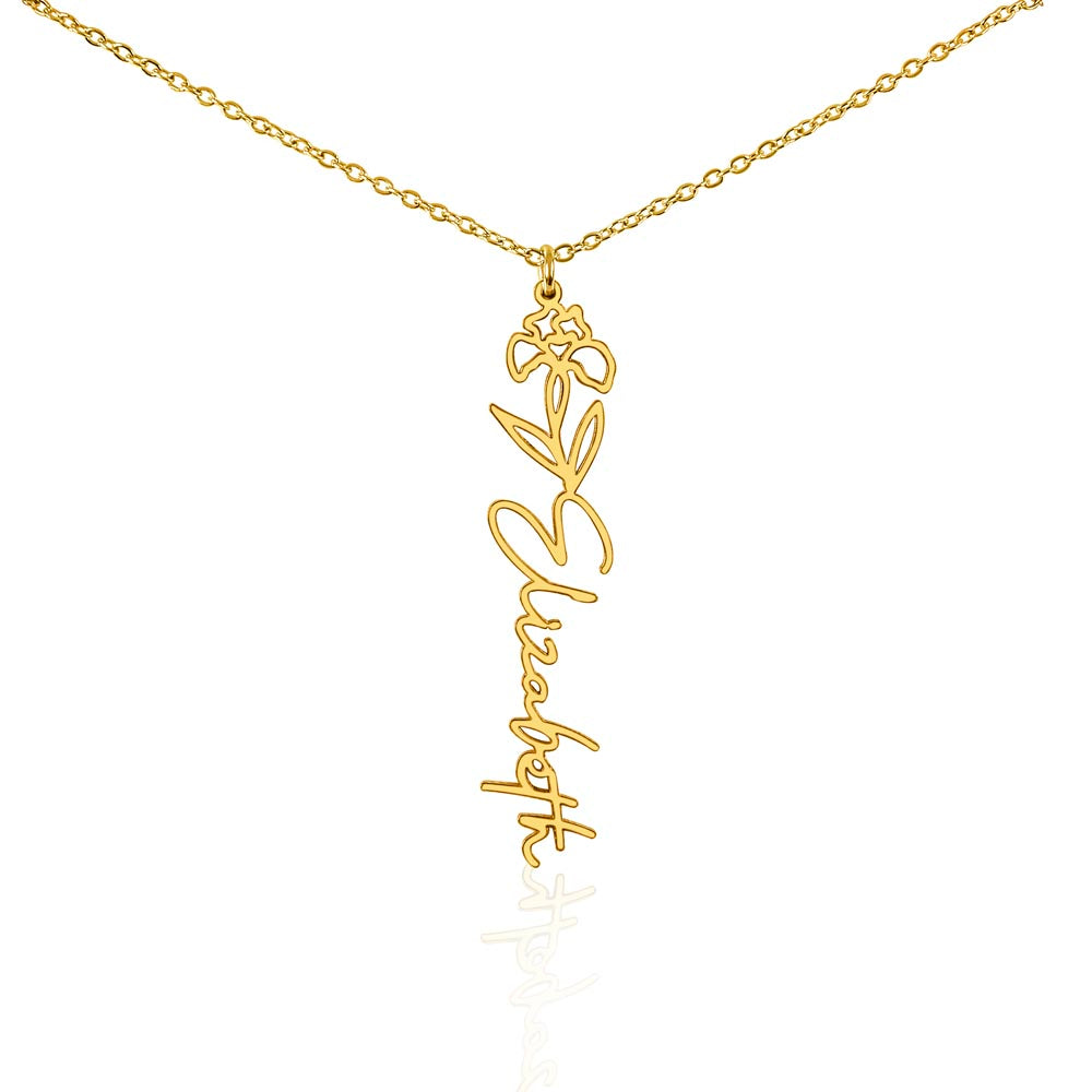 The "In Bloom" Personalized Birth Flower Name Necklace