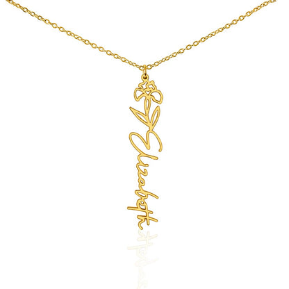 The "In Bloom" Personalized Birth Flower Name Necklace
