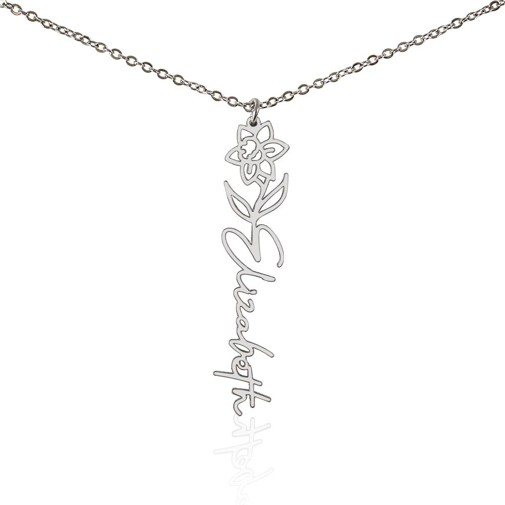 The "In Bloom" Personalized Birth Flower Name Necklace