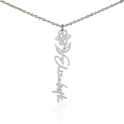 The "In Bloom" Personalized Birth Flower Name Necklace