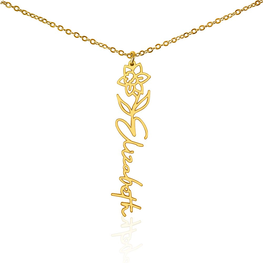 The "In Bloom" Personalized Birth Flower Name Necklace