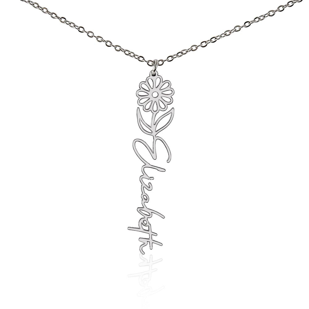 The "In Bloom" Personalized Birth Flower Name Necklace