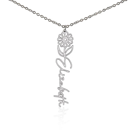 The "In Bloom" Personalized Birth Flower Name Necklace
