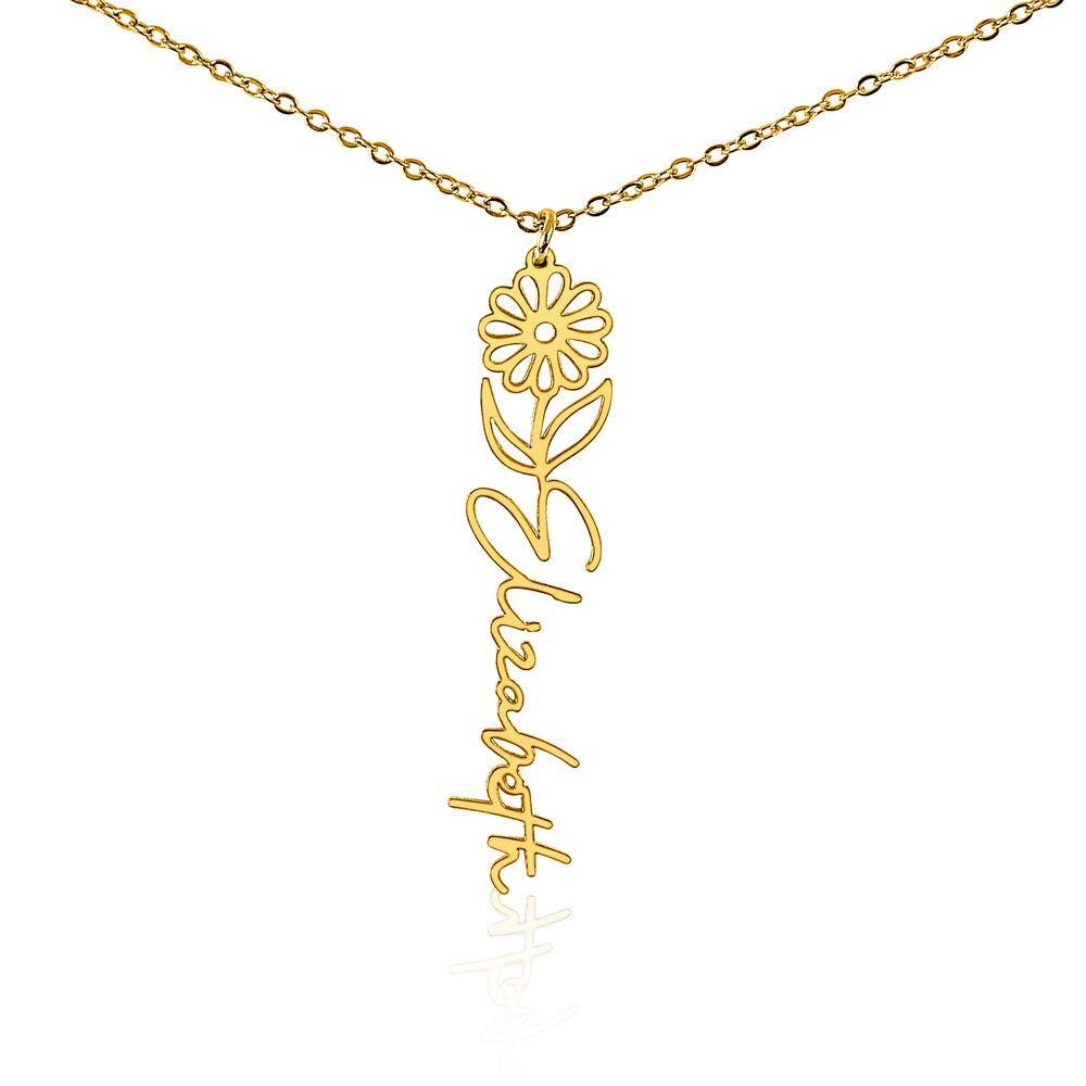 The "In Bloom" Personalized Birth Flower Name Necklace