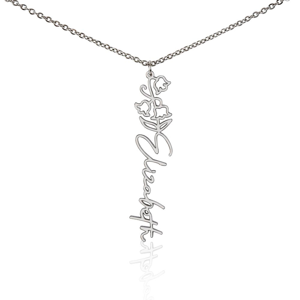 The "In Bloom" Personalized Birth Flower Name Necklace