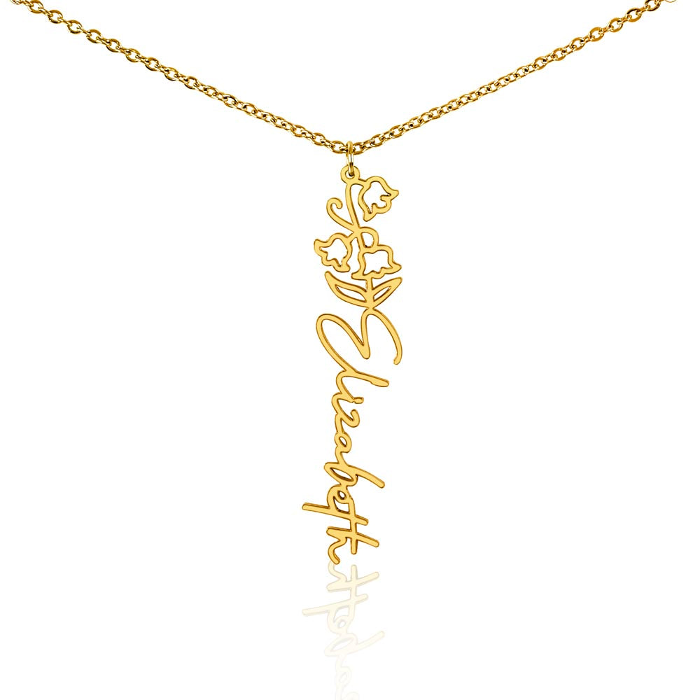 The "In Bloom" Personalized Birth Flower Name Necklace