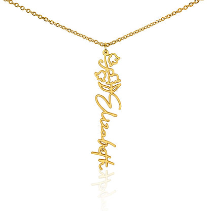 The "In Bloom" Personalized Birth Flower Name Necklace
