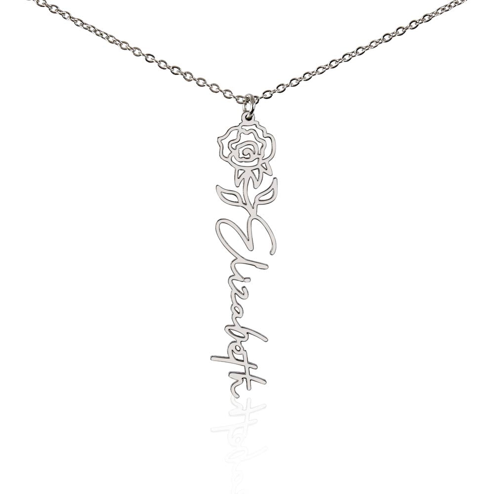 The "In Bloom" Personalized Birth Flower Name Necklace