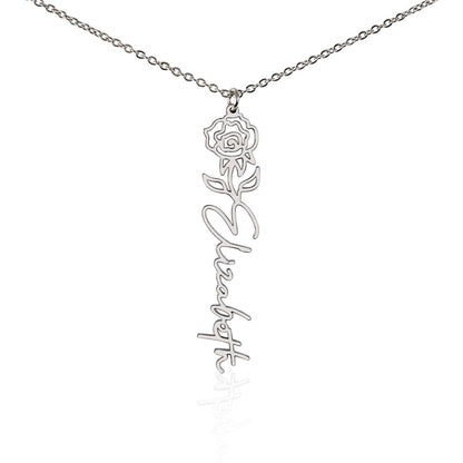 The "In Bloom" Personalized Birth Flower Name Necklace