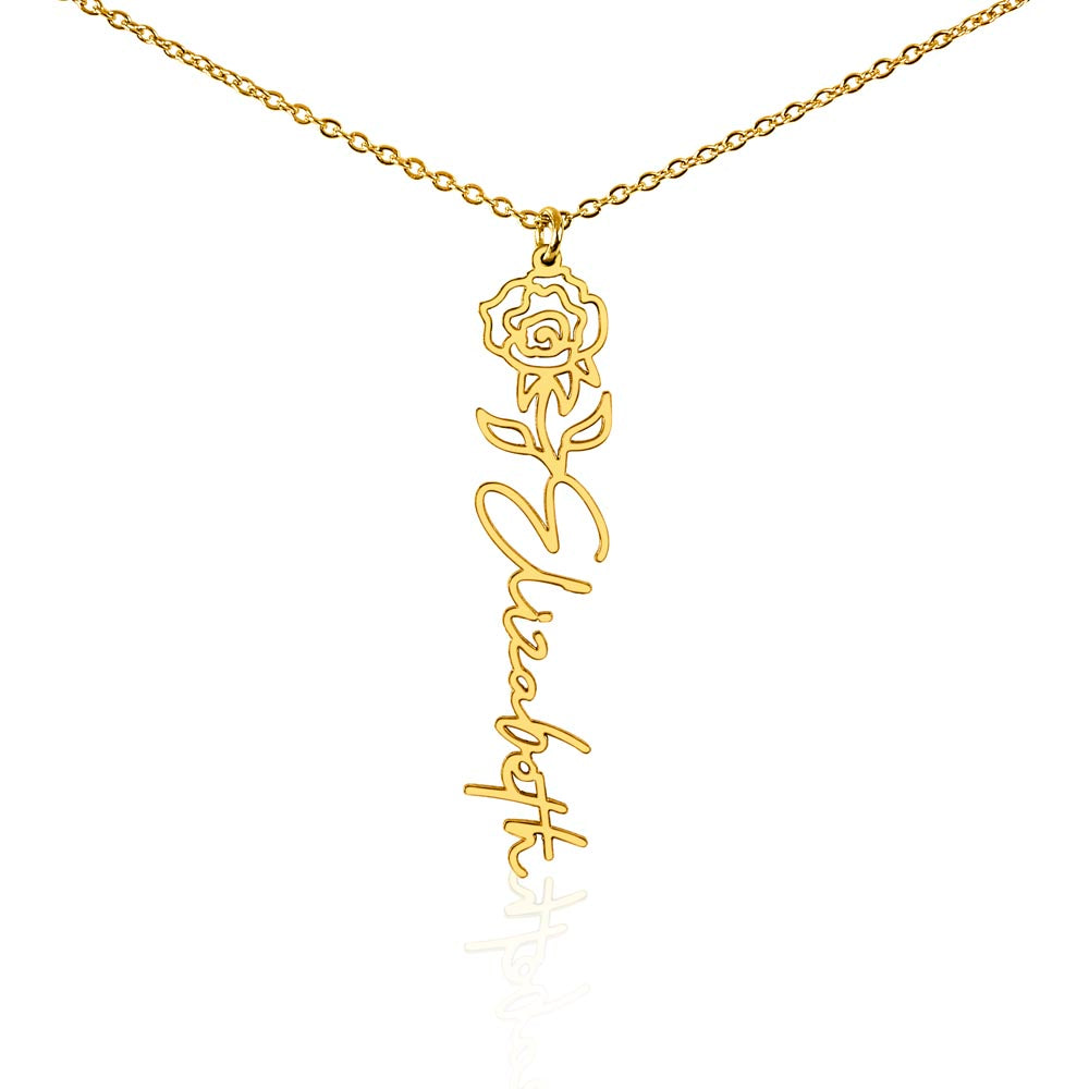 The "In Bloom" Personalized Birth Flower Name Necklace
