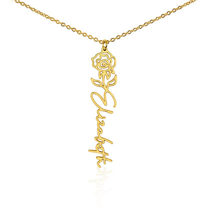 The "In Bloom" Personalized Birth Flower Name Necklace