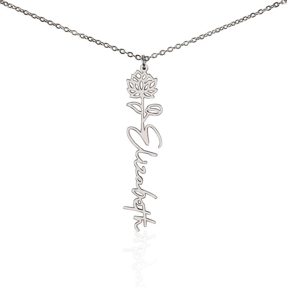 The "In Bloom" Personalized Birth Flower Name Necklace