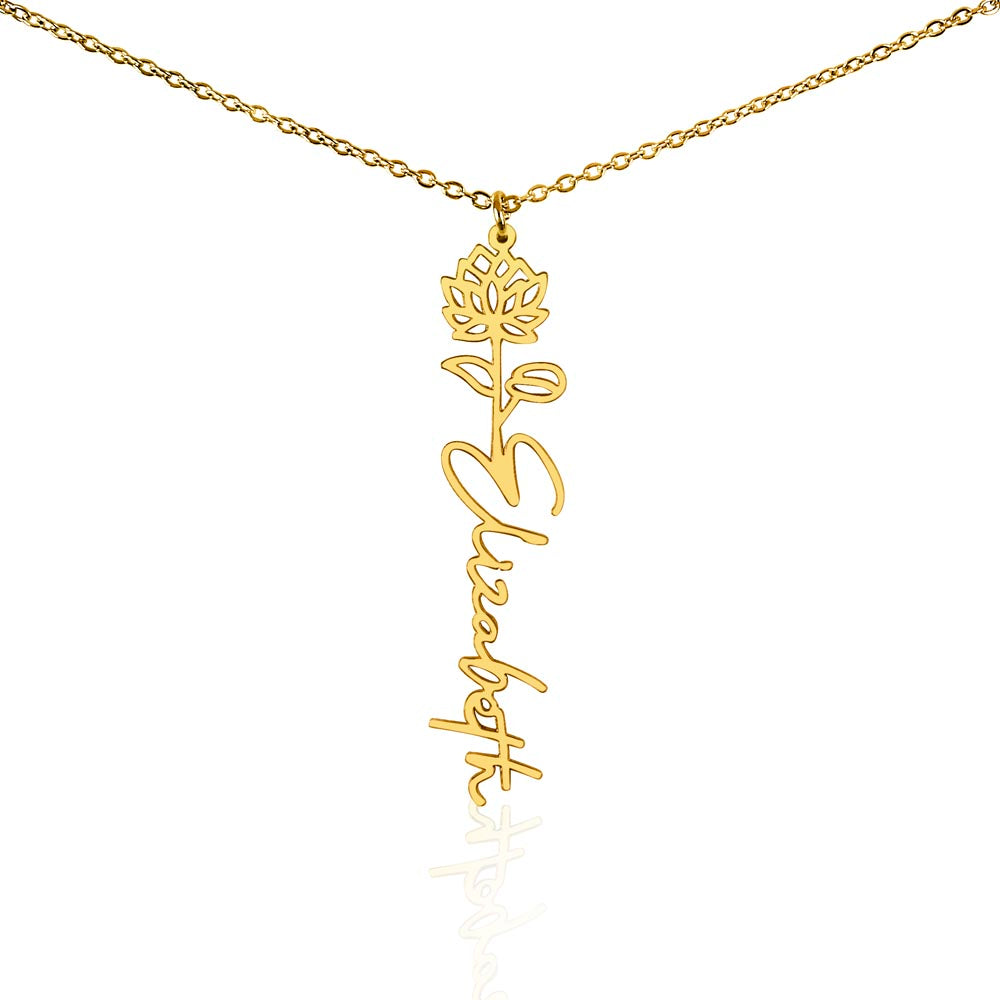 The "In Bloom" Personalized Birth Flower Name Necklace