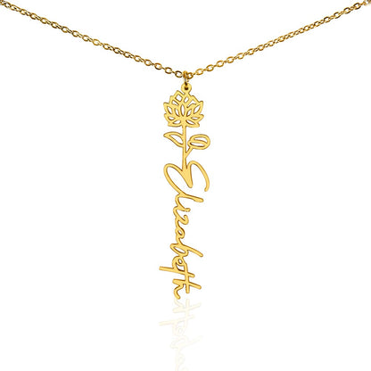 The "In Bloom" Personalized Birth Flower Name Necklace