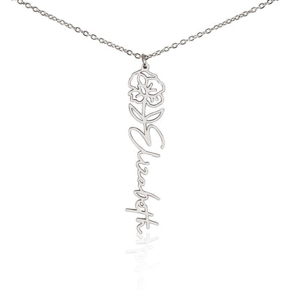 The "In Bloom" Personalized Birth Flower Name Necklace