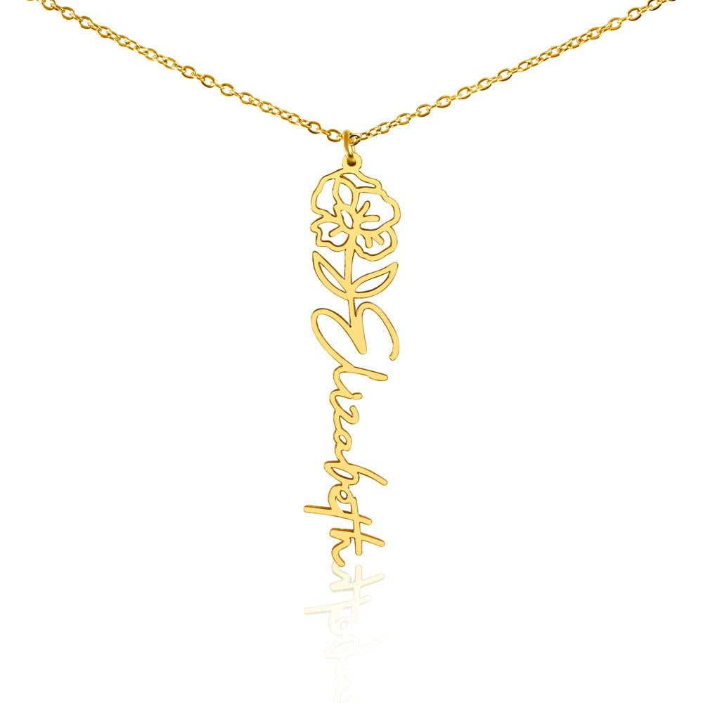 The "In Bloom" Personalized Birth Flower Name Necklace