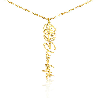 The "In Bloom" Personalized Birth Flower Name Necklace