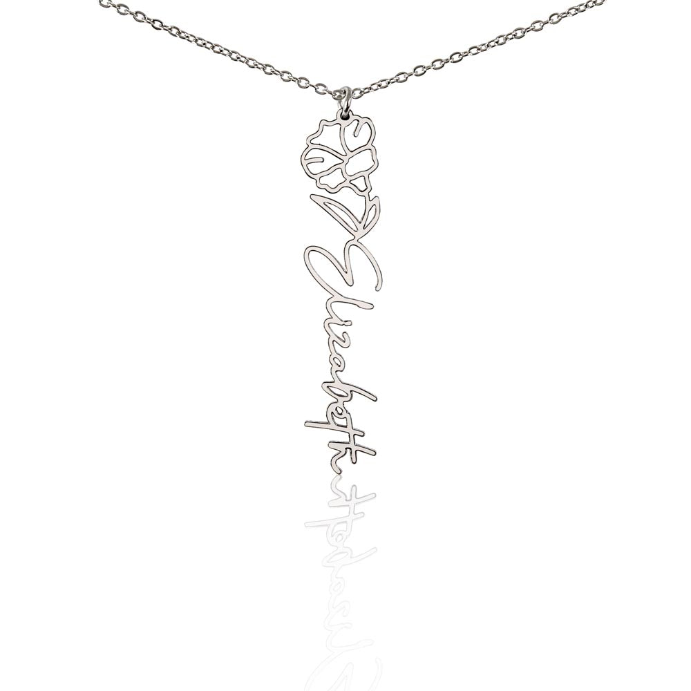 The "In Bloom" Personalized Birth Flower Name Necklace