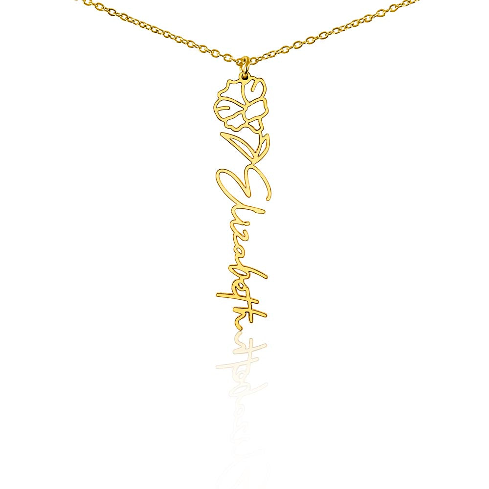 The "In Bloom" Personalized Birth Flower Name Necklace