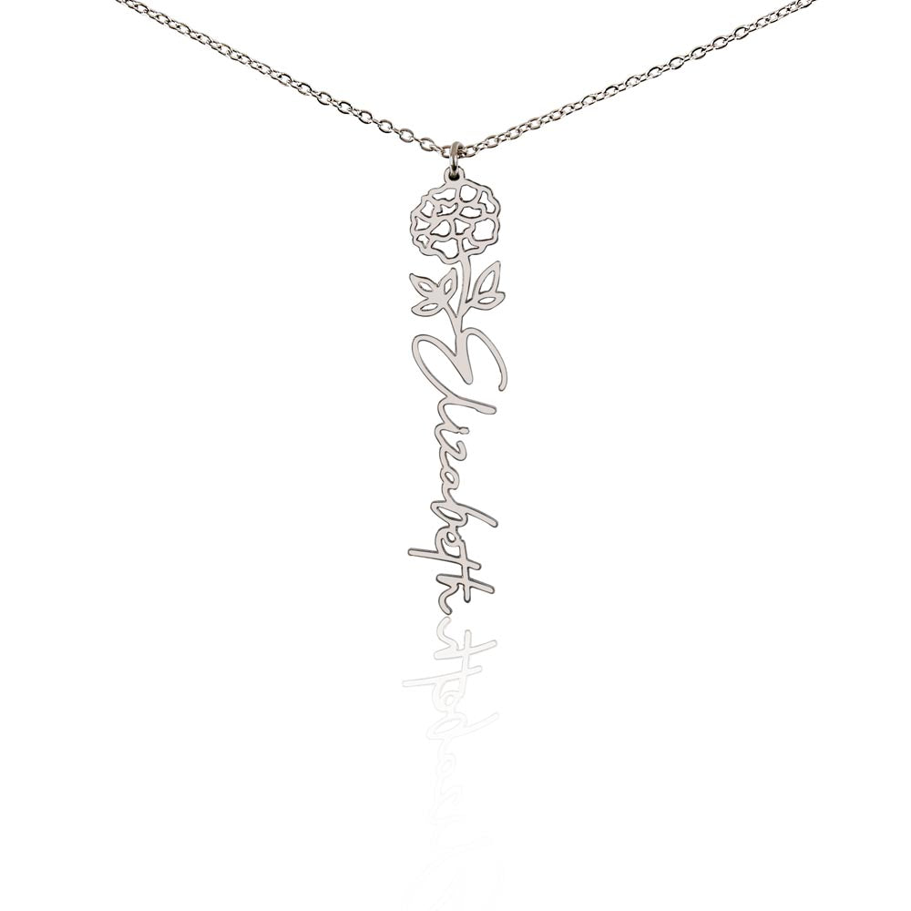 The "In Bloom" Personalized Birth Flower Name Necklace