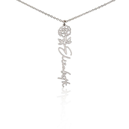 The "In Bloom" Personalized Birth Flower Name Necklace