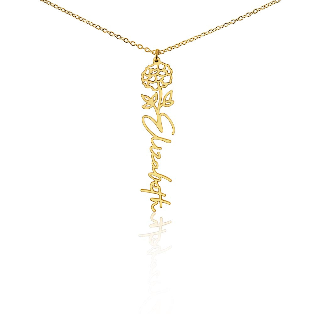 The "In Bloom" Personalized Birth Flower Name Necklace