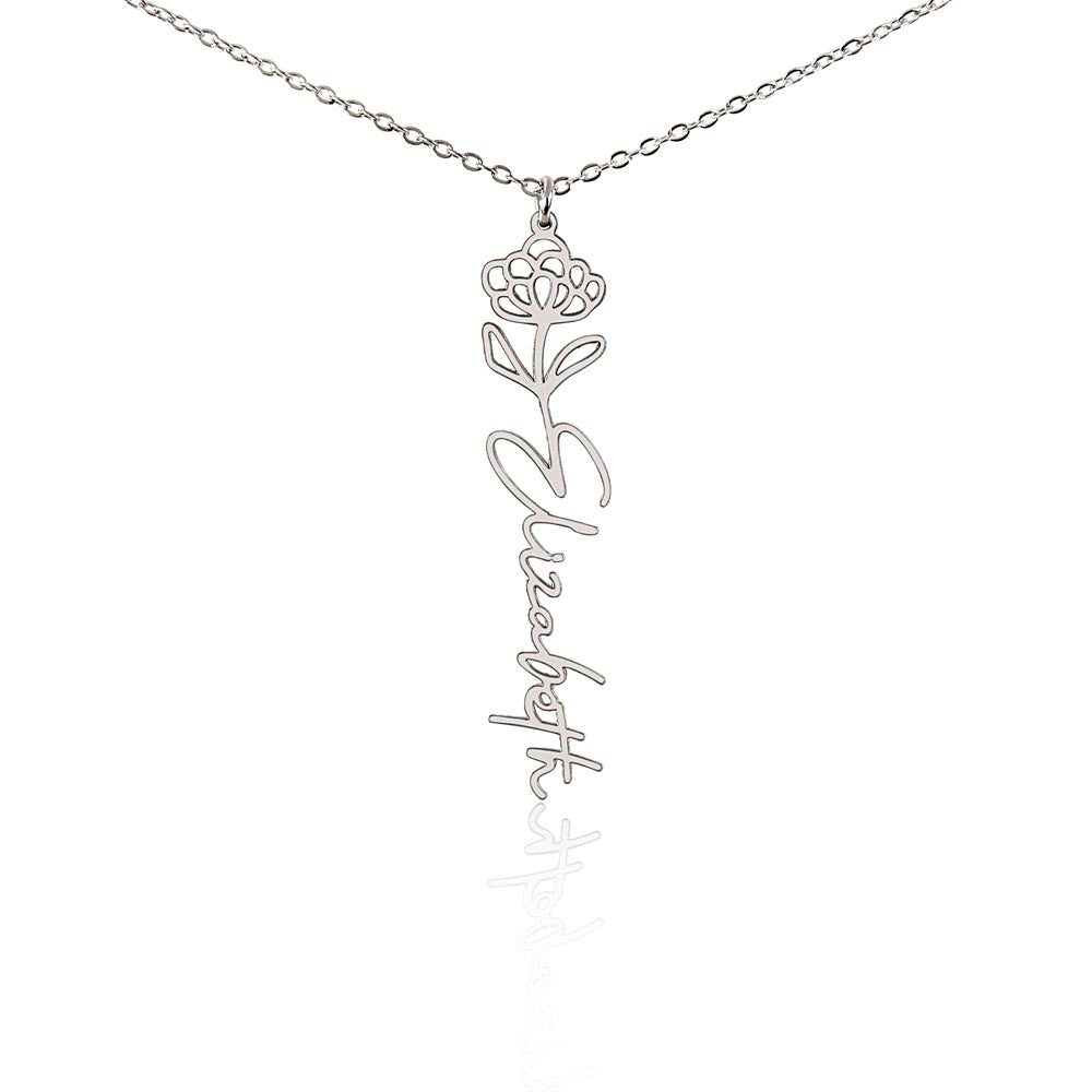 The "In Bloom" Personalized Birth Flower Name Necklace