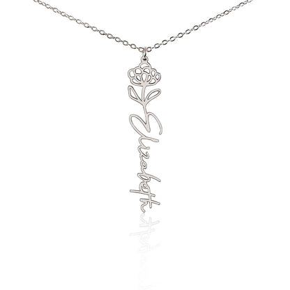 The "In Bloom" Personalized Birth Flower Name Necklace